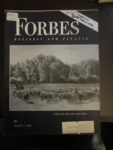 Forbes Business Magazine August 1959 When Will the Cows Come Home 67 - Picture 1 of 1