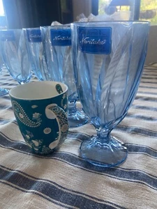 Pale blue Noritake Iced Tea goblets set of 6 - Picture 1 of 4