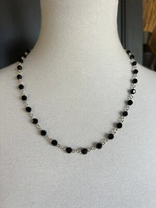 Neu Authentisch Chan Luu Schwarz Swarovski Kristall Halskette Armband - Bild 1 von 8