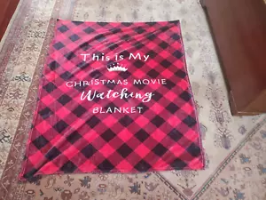 This is my CHRISTMAS MOVIE watching blanket red & black check 40x50 - Picture 1 of 3