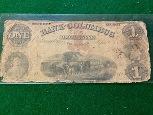 1850 Bank of Columbus $1 Obsolete Currency - TD9 - Picture 1 of 3