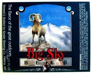 Kessler Brewing BIG SKY BEER Bieretikett MT 12oz - Bild 1 von 1