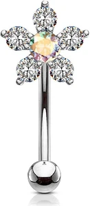 16G 6Mm Surgical Steel Curved Barbell for Daith, Eyebrow, Rook & Belly Button wi - Picture 1 of 8