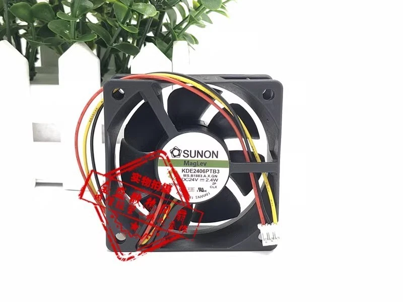 SUNON KDE2406PTB3 6025 DC24V 2.4W 6CM 3-Pin Inverter Cooling Fan - Image 1 of 1