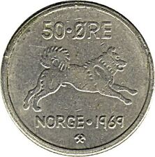 Norway 50 Øre Coin | Olav V | KM408 | 1958 - 1973