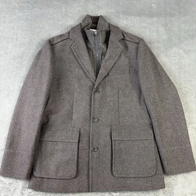 Abrigo Joseph Abboud M Mezcla de Lana Tweed con Aislamiento de Cremallera a Cuadros Extraíble Preppy Foto 1 de 4