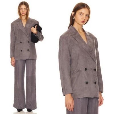 NUEVO Blazer AllSaints Elle Gris Doble Pecho Grande Cuadrado Talla 8 Nuevo con Etiquetas $445 Foto 1 de 4