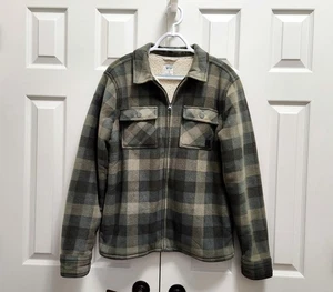 Herren Voyager Juneau Fleece Full Zip Langarm grün kariert kariert Jacke S - Bild 1 von 5