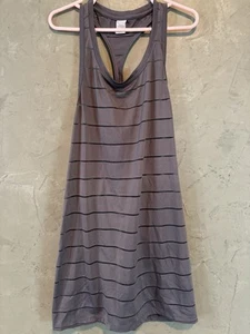 Camiseta sin mangas Athleta Breezy talla XS atlética informal gris a rayas aberturas - Imagen 1 de 4