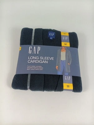 NUEVO Cárdigan de manga larga Gap tejido suéter abierto para mujer talla mediana negro  Foto 1 de 4