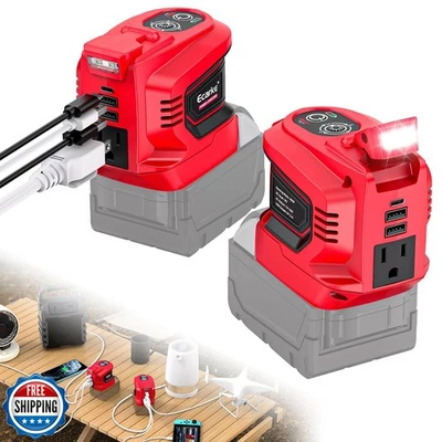Power Inverter Compatible with Milwaukee 18V Battery,Ecarke 200W Portable Pow