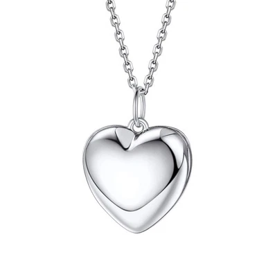 Collar medallón corazón plata esterlina mujer delicado oro rosa plata regalo... Foto 1 de 4