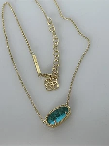 Kendra Scott Ridge Frame Elisa Necklace Gold Indigo Illusion 1C - Picture 1 of 3