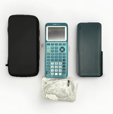 Texas Instruments TI-84 Plus CE Graphing Calculator Metallic Teal,Zip Case, Cord - Image 1 of 4