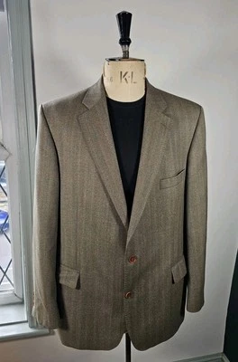 MAGEE Tweed Wool Jacket Men's UK 46R Green Herringbone Blazer Country Sport - Image 1 of 4