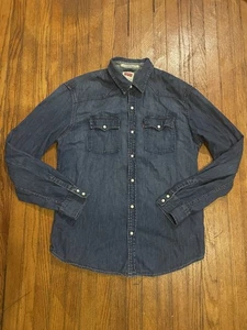 Levi’s Jean Shirt Mens XL Western Cowboy Pearl Snap Button Down Denim - Picture 1 of 3