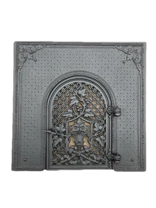 Antigua placa de horno frontal de mantenimiento del calor con puerta puerta puerta de horno de fundición Gründerzeit - Imagen 1 de 8