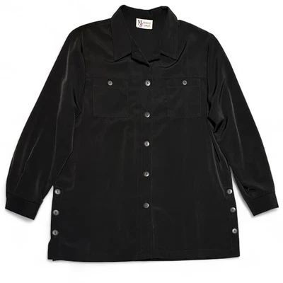 Camisa De Colección Años 90 Maggie Dulce Negra Brillo Abotonada XL Boho Informal Manga Larga Foto 1 de 4