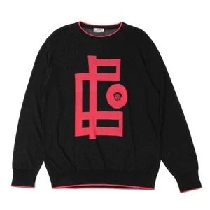 GIANNI VERSACE Bicolor Point Medusa Embroidery Knit Sweater Size 46(K-145398) - Picture 1 of 12