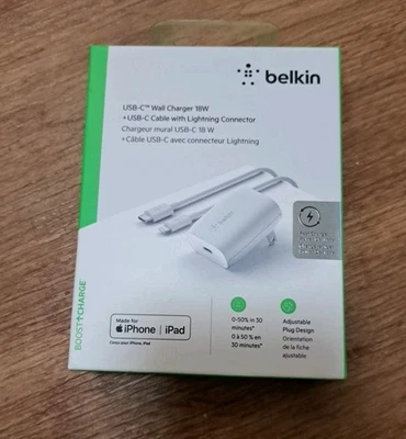 Belkin USB C Wall Charger 18W IOB - Image 1 of 4