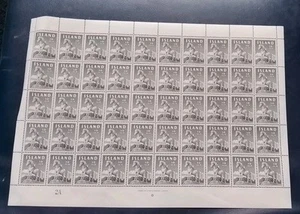 Islanda 1958 10 Aur Horse foglio di francobolli completo di 50 - 2A Thomas De La Rue - Foto 1 di 5
