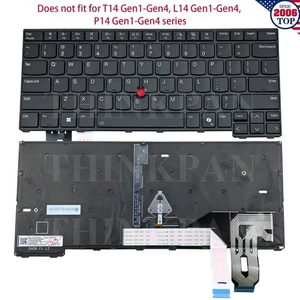 New US Backlit Keyboard Black for Lenovo Thinkpad T14 Gen5 L14 Gen5 P14s Gen5 - Picture 1 of 10