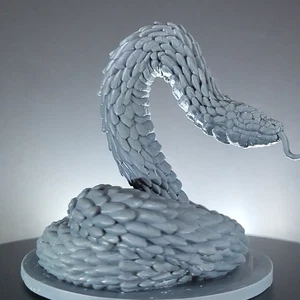 Giant Snake Miniature 75mm Base 3D Printed Resin DnD Pathfinder TTRPG Unpainted - Picture 1 of 9
