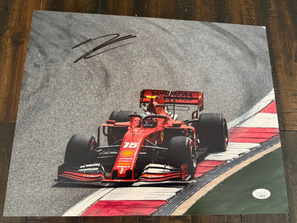 Charles Leclerc signed Ferrari F1 Racing 11X14 photo  JSA   PROOF - Image 1 of 4