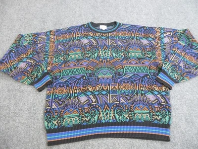 Suéter De Colección Neiman Marcus Para Hombre XL Patrón Multicolor Algodón Hecho en EE. UU. Años 90 Foto 1 de 4