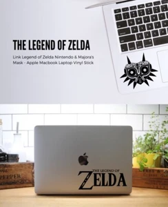 Link Legend of Zelda Nintendo & Majora's Mask - Apple Macbook Laptop Vinyl Stick - Picture 1 of 3