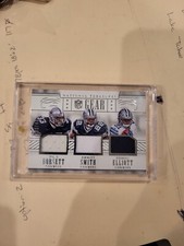 National Treasures Emmitt Smith, Dorsett Elliott Triple PATCH /49 Cowboys SSP