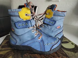 Damen Qualität TMA Leder Stiefeletten 40 Groß Hell Blau. - Bild 1 von 6
