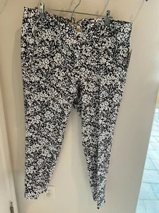 MICHAEL KORS-SIZE 16W CHOCOLATE AND WHITE LEAF STRAIGHT PANTS FOR WOMAN - Picture 1 of 2