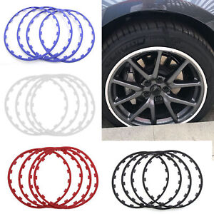 4pc 16-20 Inch Car Wheel Hub Rim Trim Tire Ring Guard Strip Protector Decor