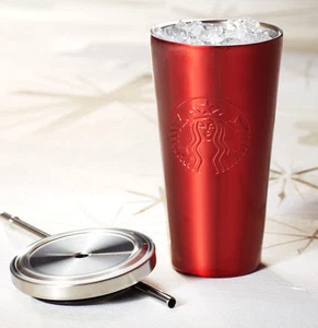Starbucks Stainless  Red Embossed Logo Tumbler16 fl oz /2014 - Picture 1 of 1