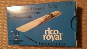 Cañas de clarinete Rico Royal Bb corte final francés, caja de 20, Fuerza 3.5 (NOB) - Imagen 1 de 3