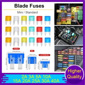 BIade Fuses Standard / Mini For Car Van Bike - 2A 3A 5A 10A 15A 20A 25A 30A 40A - Picture 1 of 15