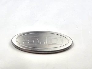 Fits 94-04 MUSTANG BILLET OVAL TRUNK EMBLEM 5.0 LOGO SHOW QUALITY SATIN FINISH - Foto 1 di 2