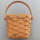 Vintage Longaberger Small Half Moon Basket with moving handle 2002
