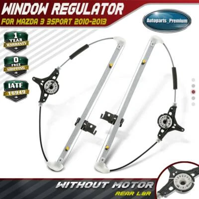 2x Window Regulator without Motor for Mazda 3 3Sport 2010-2013 Rear Left & Right - Image 1 of 4