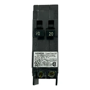 CHIPPED SIEMENS Q2020 20 Amp Tandem Single Pole Type QT Circuit Breaker - Picture 1 of 4