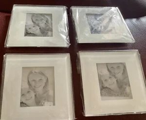 4er Set - Mattierglas Untersetzer mit Bildeinsatz - Neu - Bild 1 von 5