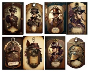 Steampunk Tags Junk Journal Scrapbook USA Seller Gift - Picture 1 of 1