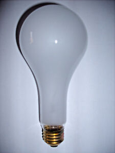 100watt Frosted Rough Service, 10k hour, A-23 Incandescent Bulb