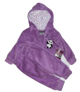 Panda Infant Girl Matching Set 6-9 months Baby Soft Purple Outfit - Picture 1 of 2