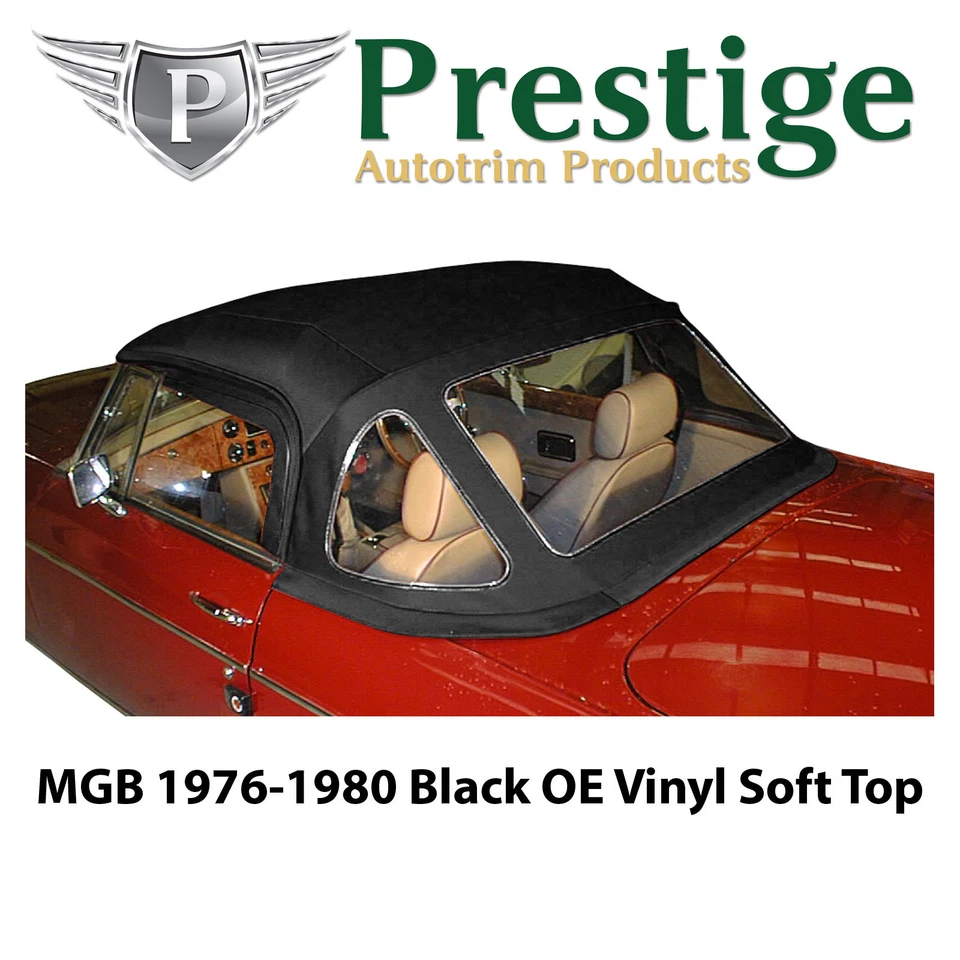 MGB Soft Tops Convertible Tops Black Vinyl 1976-1980 with Zip Window - image 1 of 1