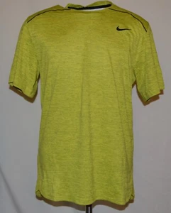 NEW Nike LAB ESSENTIALS DRI-FIT T-Shirt VOLT BLACK Mens LARGE L RUNNING TRAINING - Picture 1 of 5