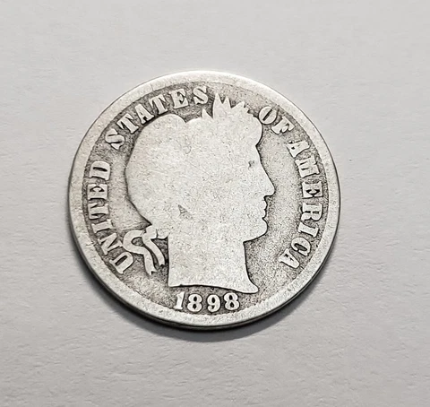 1898 P Barber Dime  *90% SILVER*  *G - GOOD*  **FREE SHIPPING** Cover