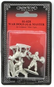 Ral Partha 01-028 War Dogs (4) & Master (NPC Encounters) Warrior Ranger Hounds - Picture 1 of 2