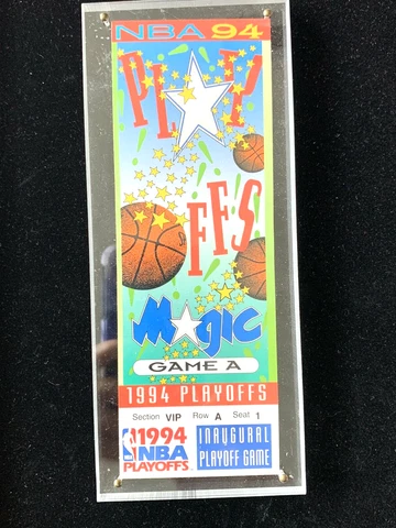 NBA Magic ~ 1994 Playoff Ticket ~ Protected ~ Mint Cover